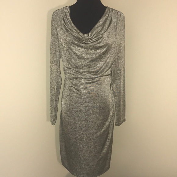 tahari gold dress
